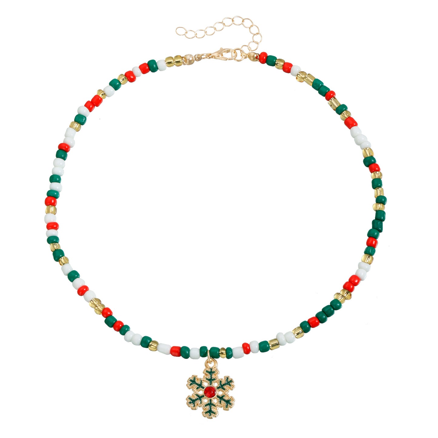 Geometric Alloy Choker Necklace for Women with Electroplated Finish Christmas Bell Accents Holiday Party Gift