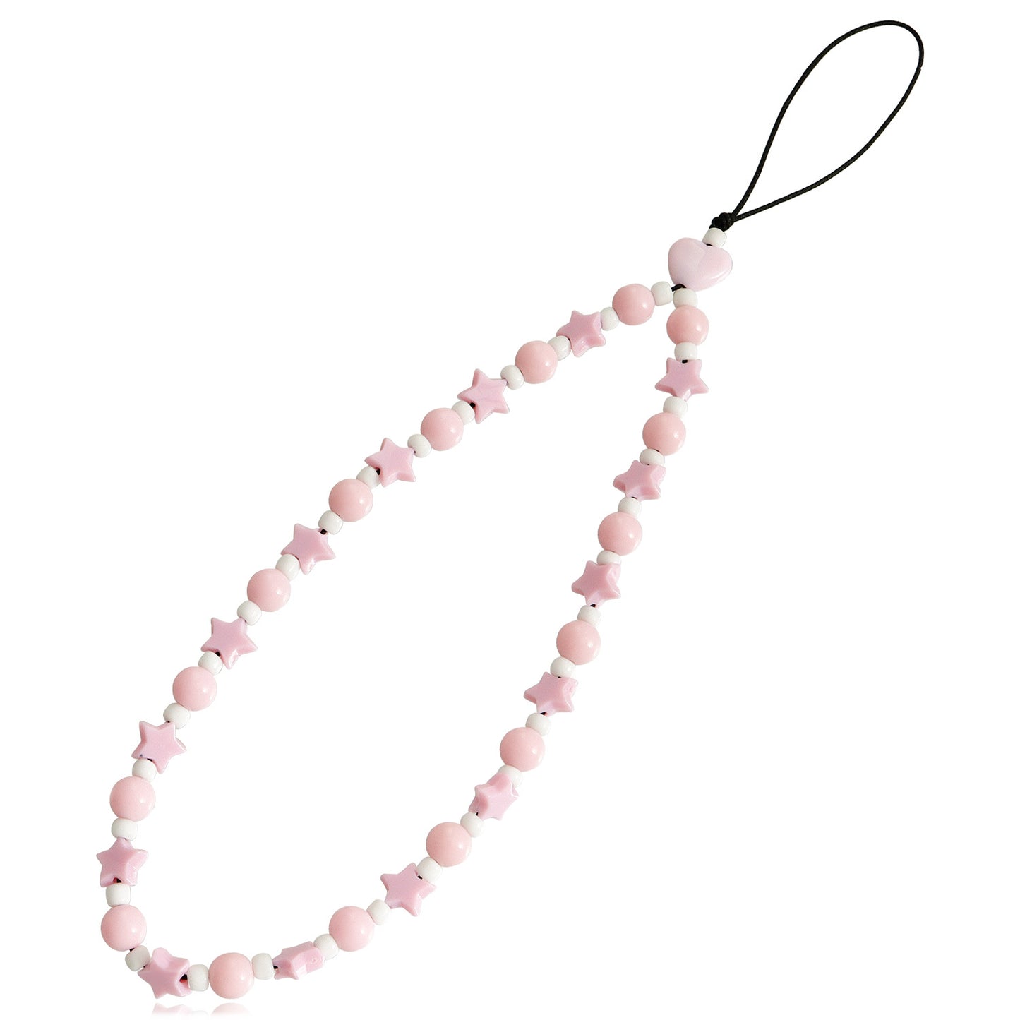 Minimalist Heart Floral Acrylic Plated Charm Bar Phone Strap