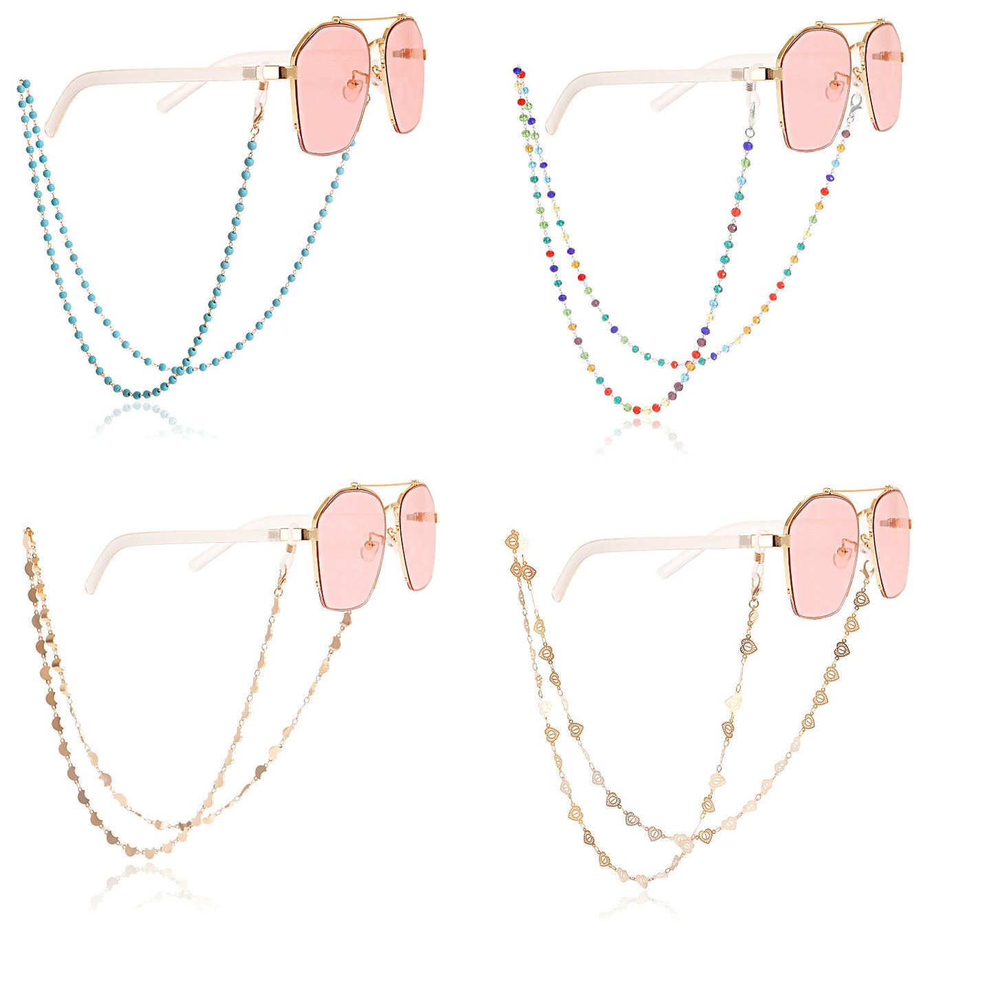 Heart Alloy Glasses Chain Mask Holder Anti-slip Accessory