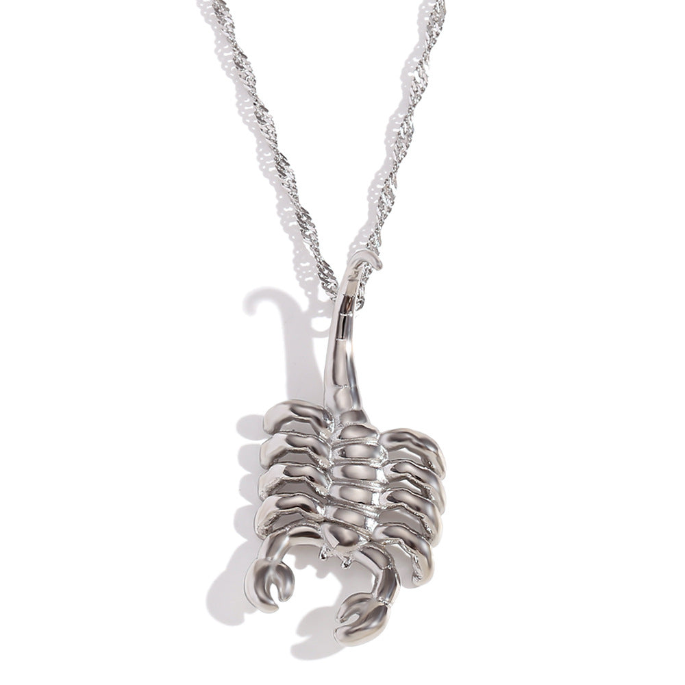 Fashionable Scorpion Pendant Necklace for Women Stainless Steel with 18K Gold Plating Animal Design