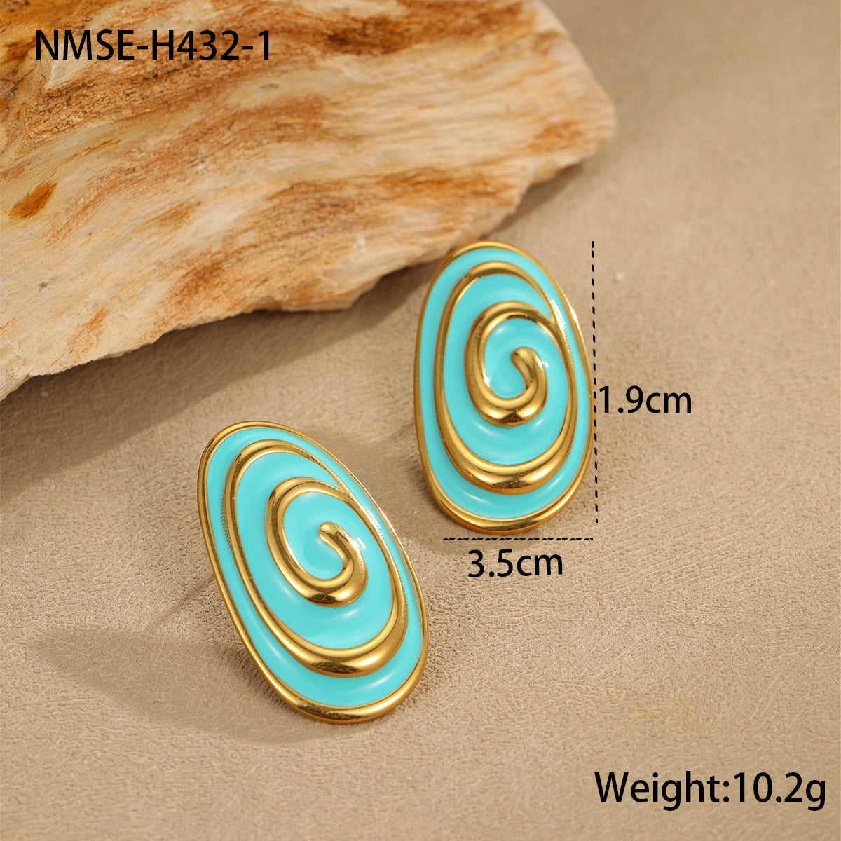 Orecchini e Anello da Donna Placcati in Acciaio Inossidabile con Design Ovale alla Moda, Set di Gioielli Minimalisti Estivi