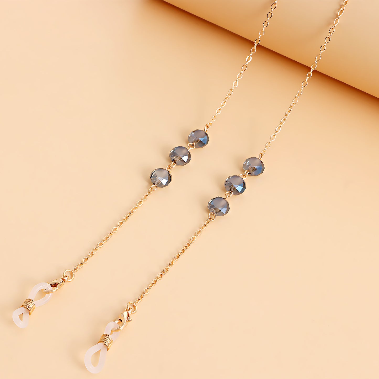 Crystal Inlay Alloy Mask Chain and Glasses Lanyard