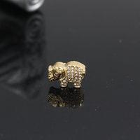 Plated Alloy Rhinestone Charm Bar
