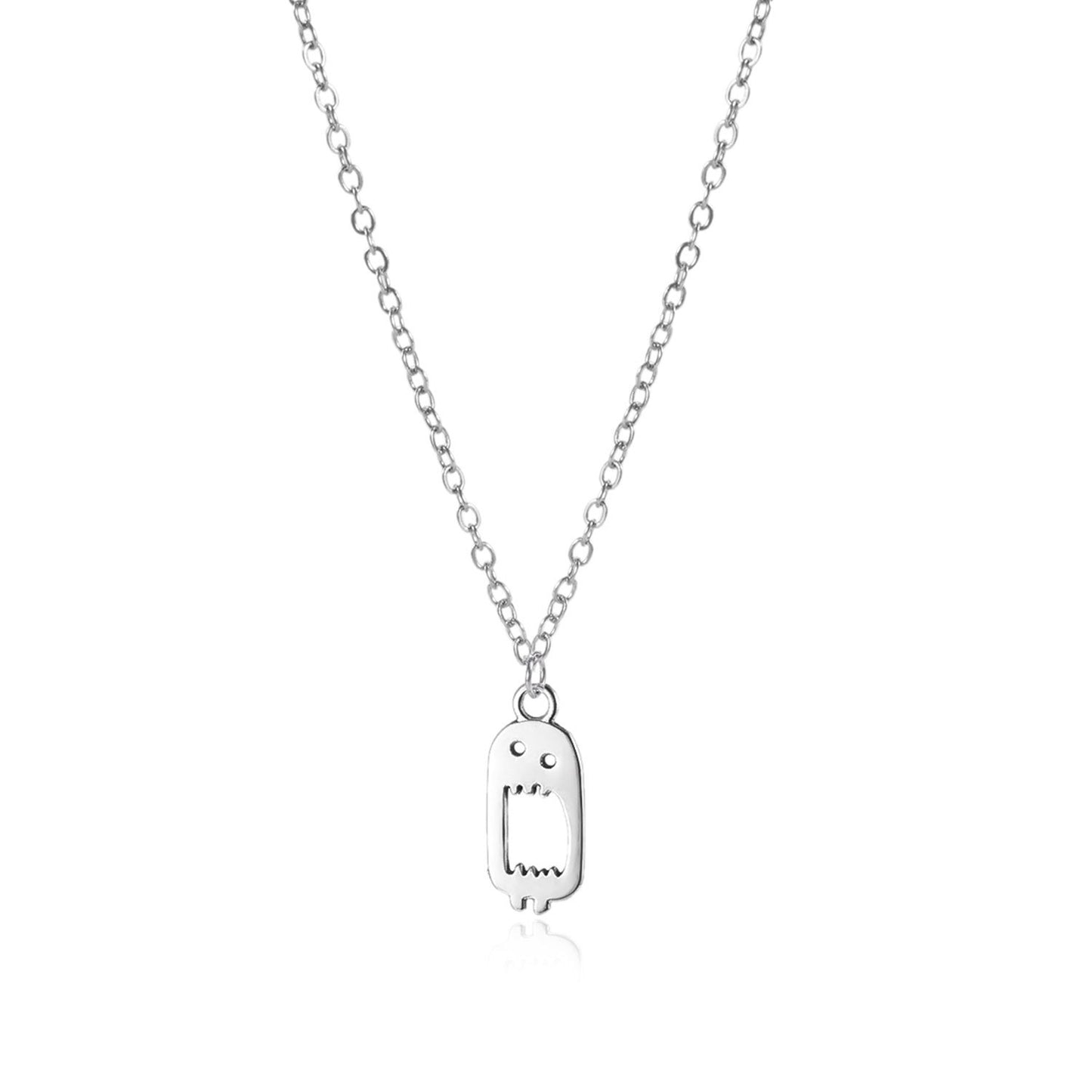 Collar de monstruo de dibujos animados con temática de Halloween para mujer, chapado en aleación con ganchos de acero inoxidable para las orejas