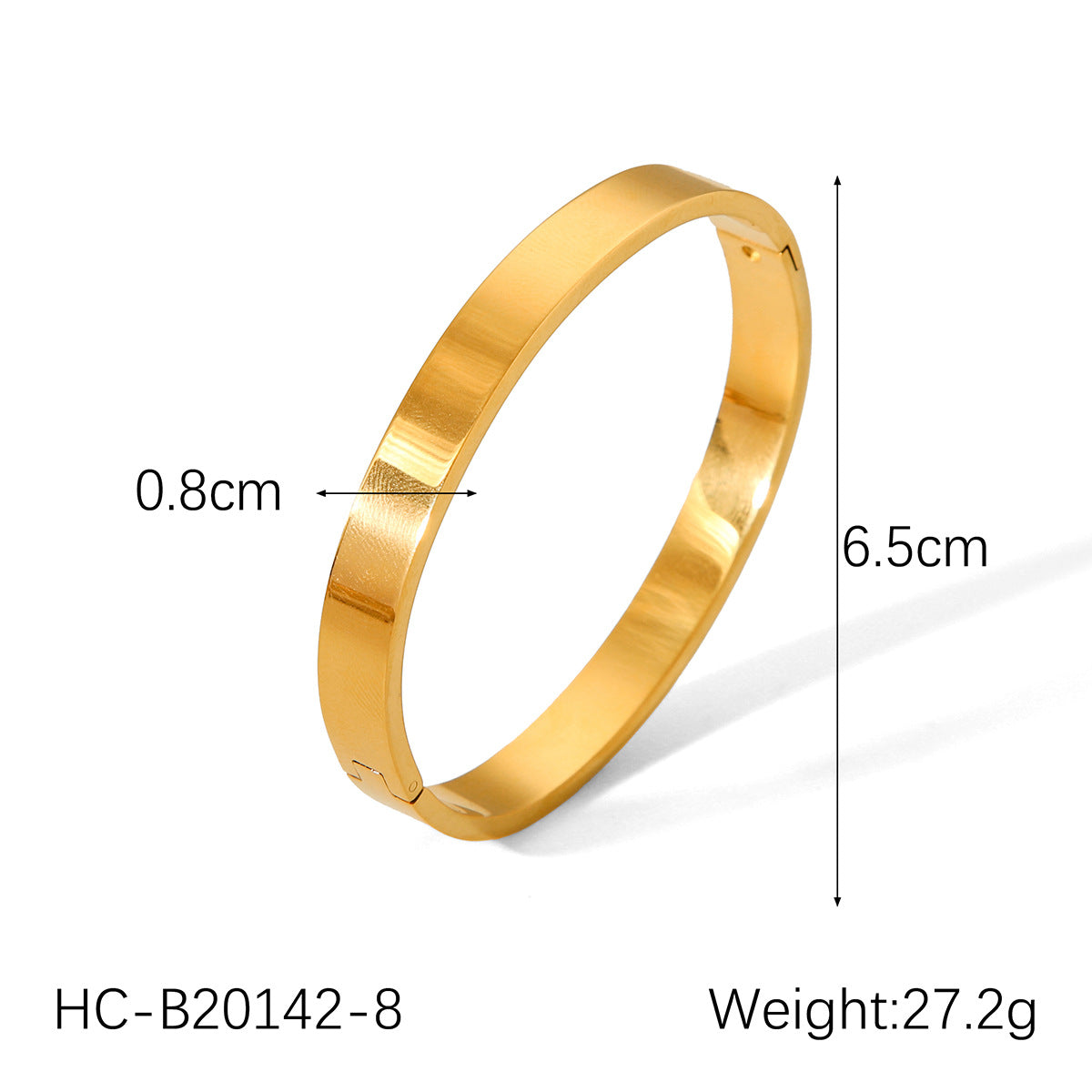 Minimalist Titanium Steel Cuff Bracelet with Polished Gold Plating, Round Geometric Design, Fade-Resistant Fashion Accessory