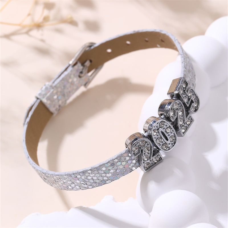 Bracciale in pelle lucido e grazioso per ragazze, stile principessa, con dettagli artigianali