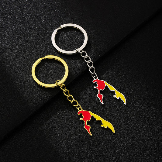 Vintage Ethnic Stainless Steel Tamil Eelam Pendant Keychain