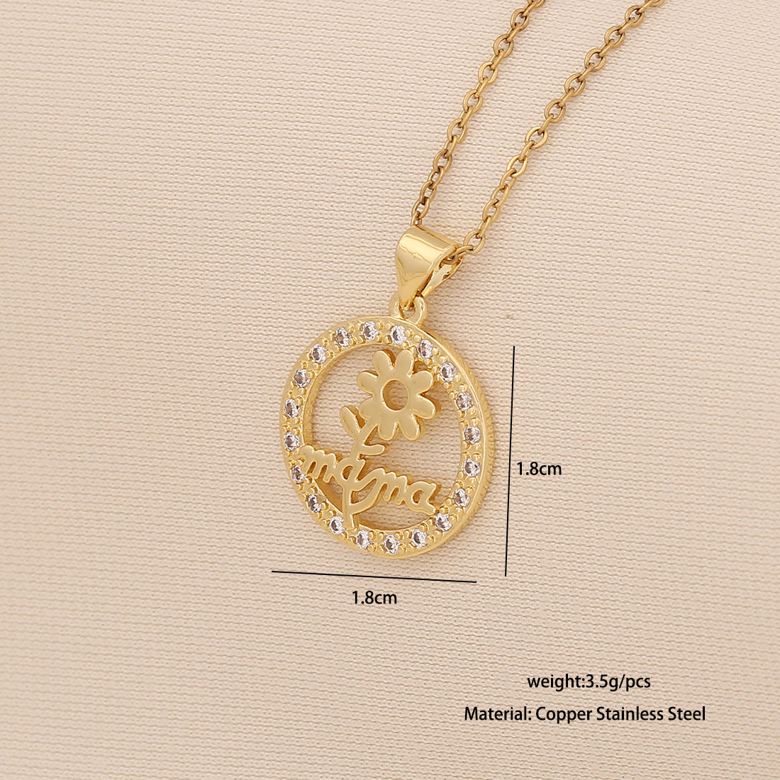 Minimalist Heart-Shaped Stainless Steel Necklace for Women with 'MOM' Letter Pendant and Delicate Clavicle Chain