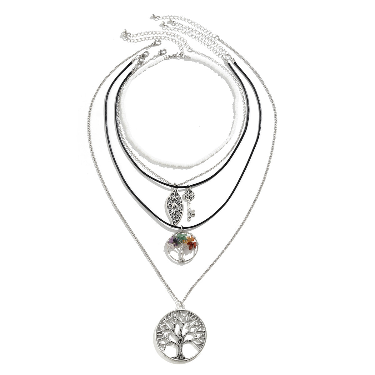 Collana vintage retrò da donna con ciondolo a forma di occhio in lega, intarsio di strass e catena a serpente