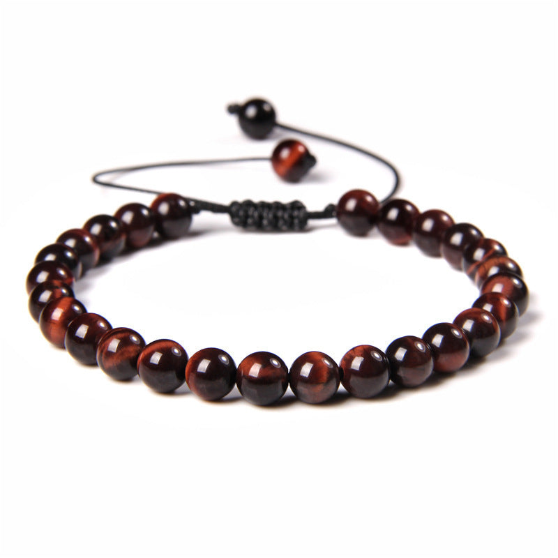 Sweet Sporty Geometric Natural White Crystal Stretch Bracelet 6mm Unisex Handmade Energy Bangle