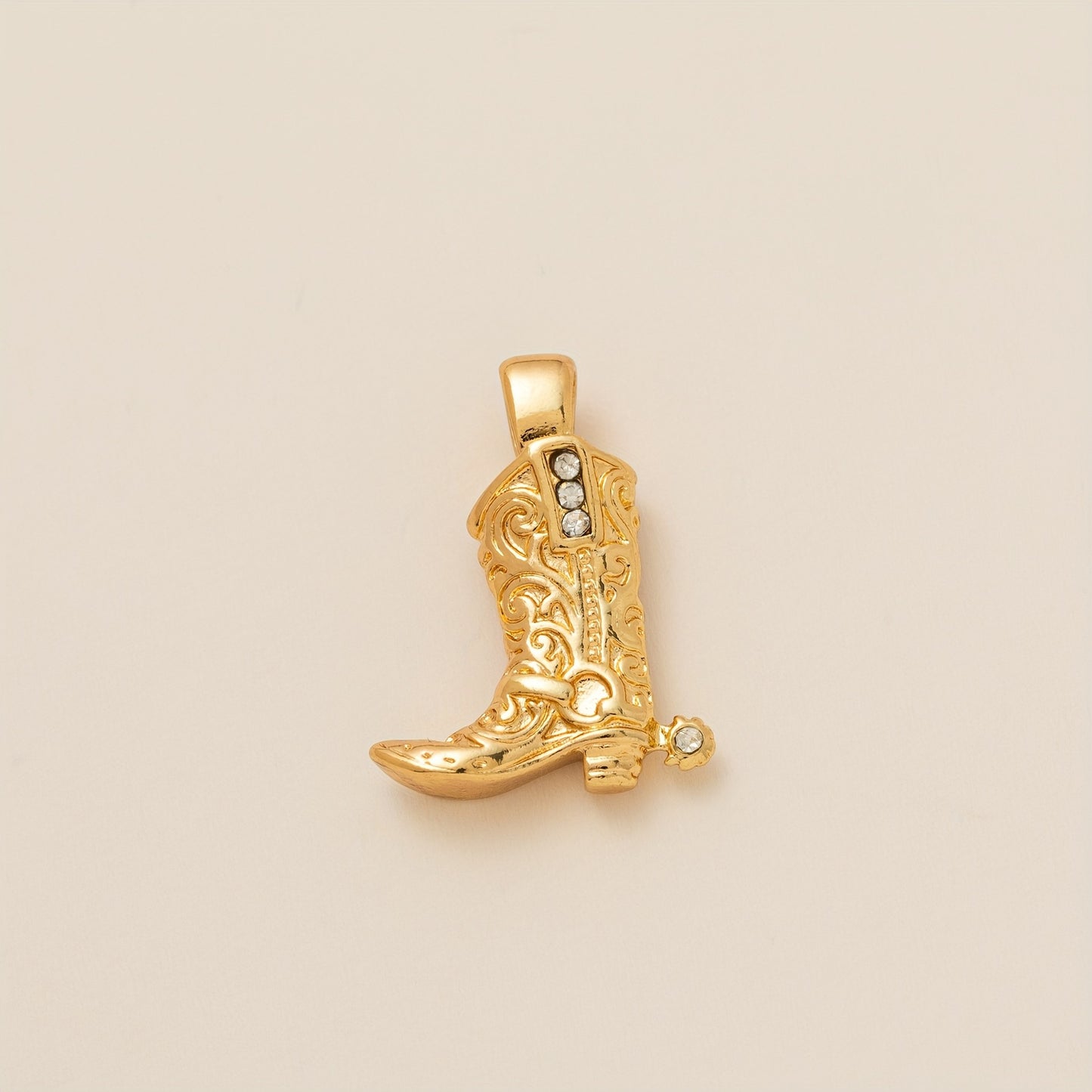 Vintage Gold Plated Brass and Stainless Steel Cross Charm Bar