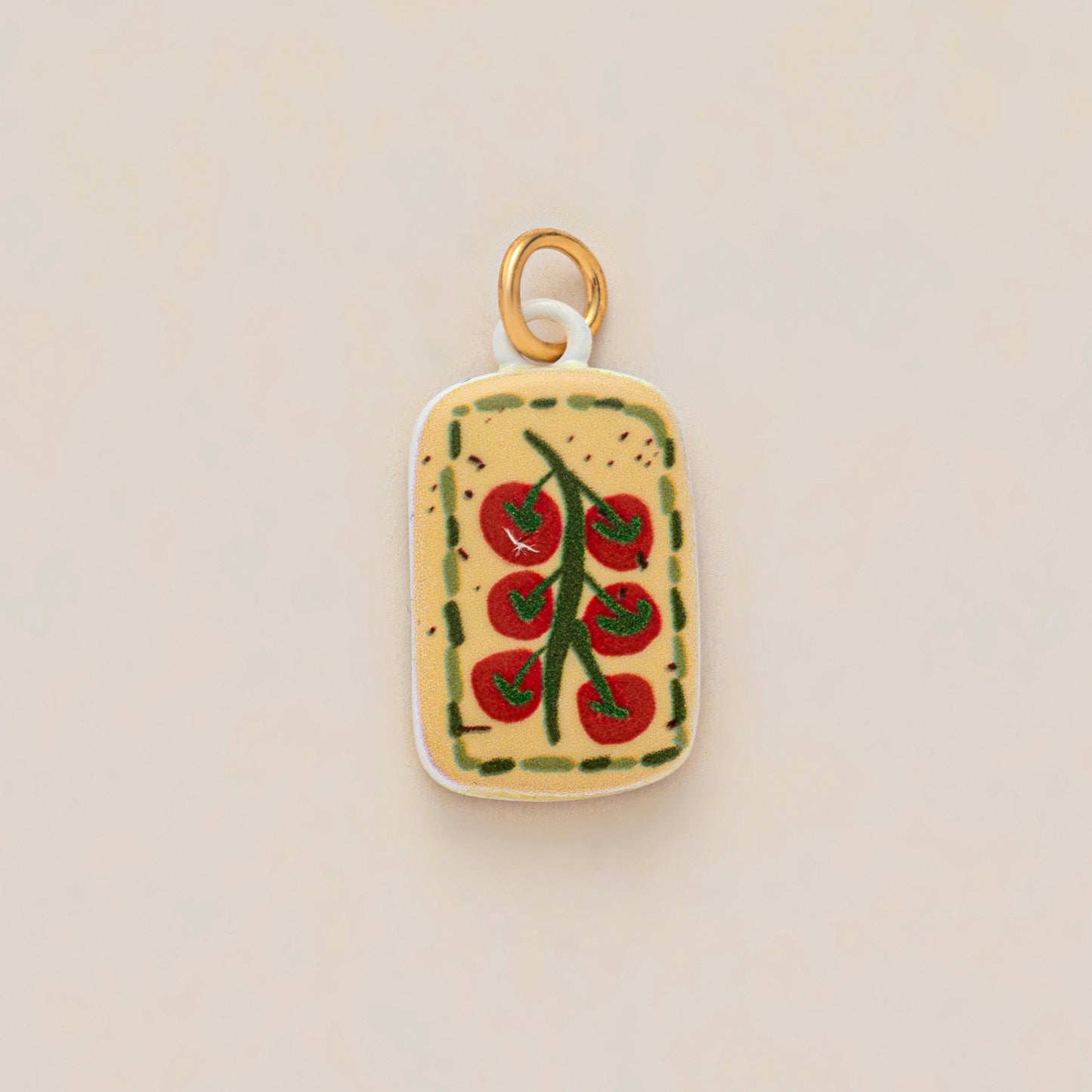 Vintage Heart Square Animal Brass Plated Charm Bar Pendant on Cable Chain