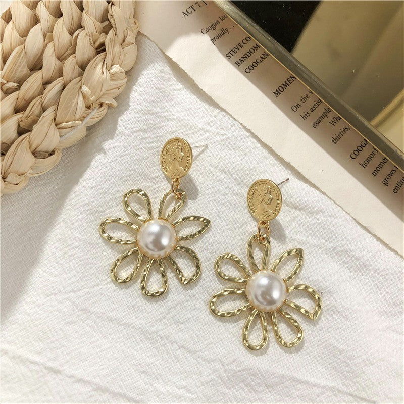 Vintage Sweet Light Green Floral Bow 925 Sterling Silver Post Alloy Plated Earrings