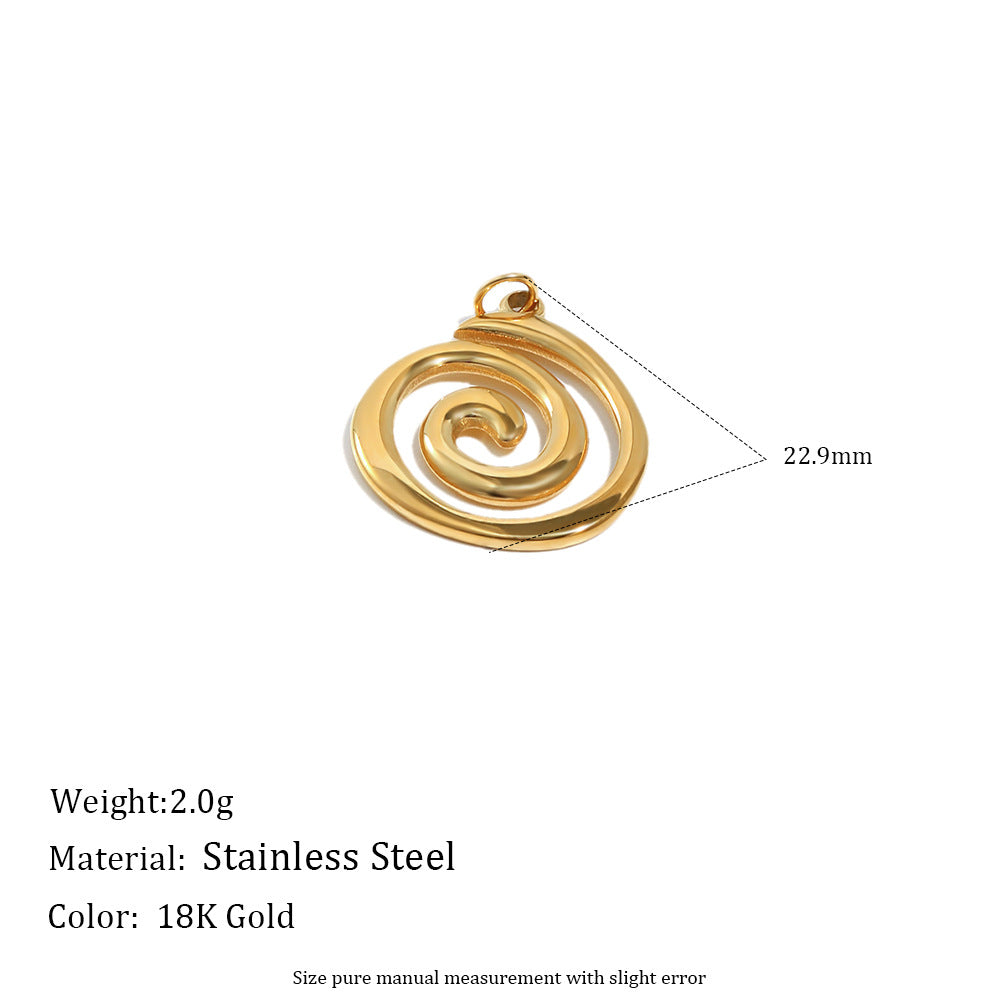 Acciaio Inossidabile Placcato Oro 18K Luna Stella Charm Geometrico a Barra