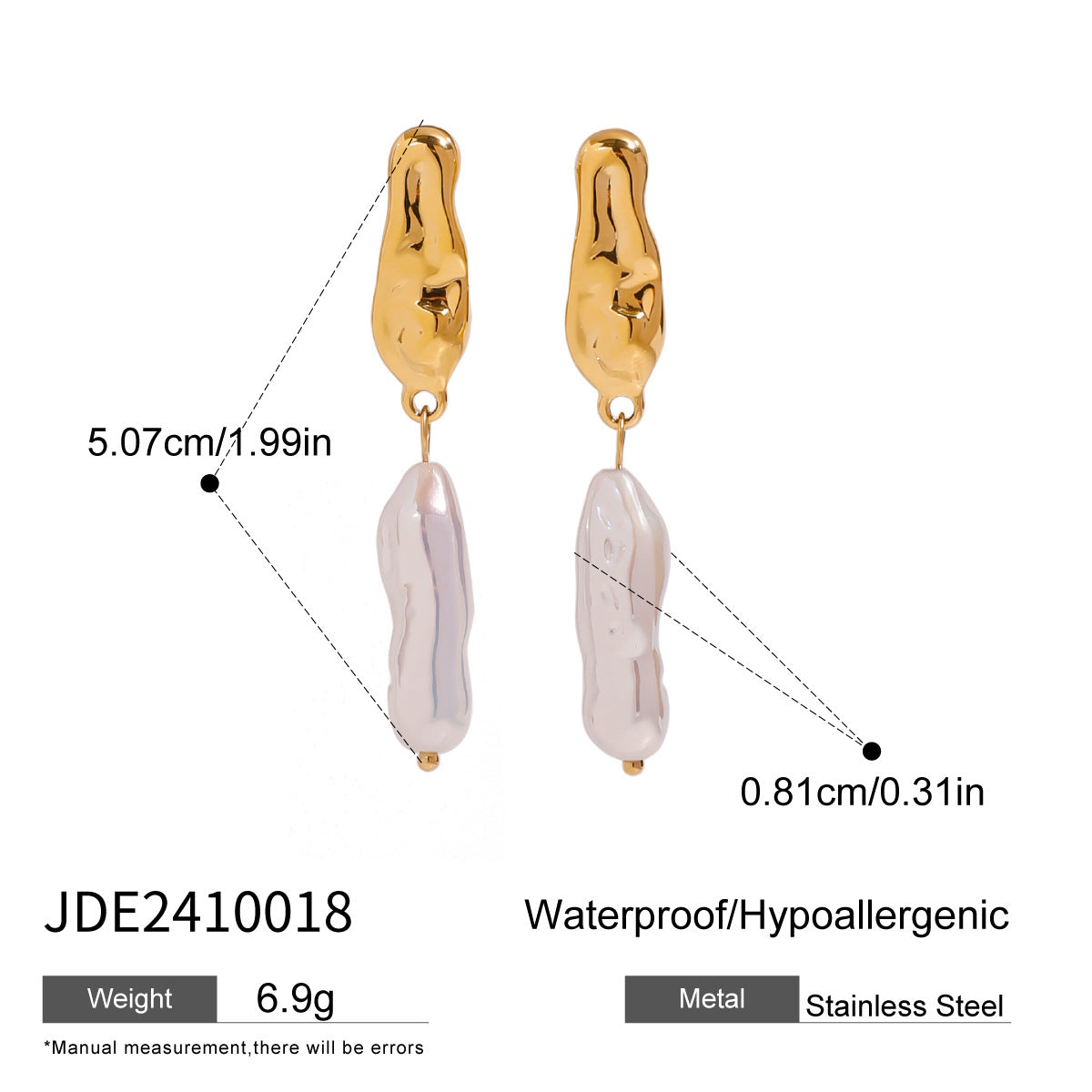Pendientes de Acero Inoxidable Minimalistas Geométricos con Acabado Chapado para Mujer