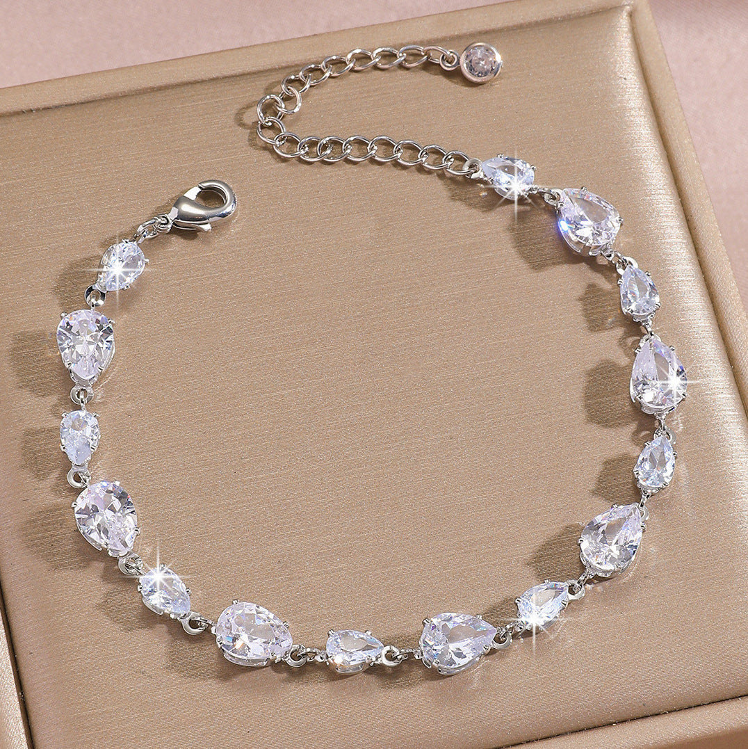 Luxury Gold Plated Brass Leaf Bracelet with Cubic Zirconia Inlay Unisex Floral Design