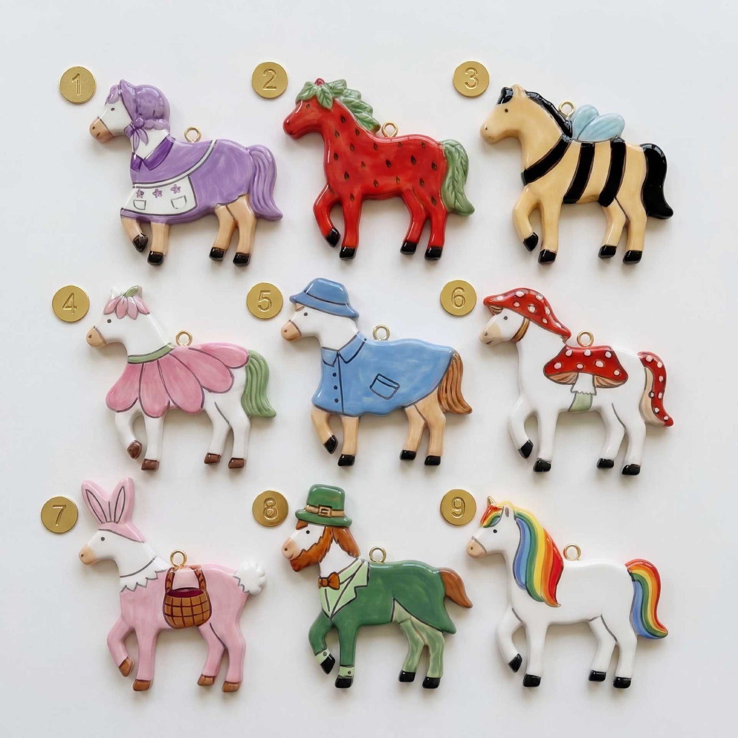 Vintage 18K Gold Plated Stainless Steel Horse Charm Bar PVD Plating DIY Pendant Accessory