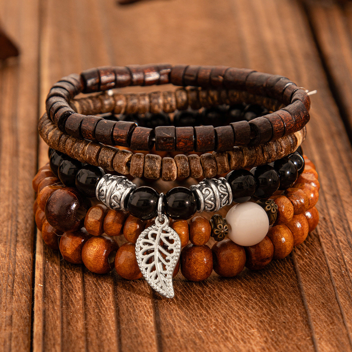 Ethnic Vintage Style Adjustable Beaded Bracelet with Turquoise Beads and Ox Charm in Alloy with Plated Finish