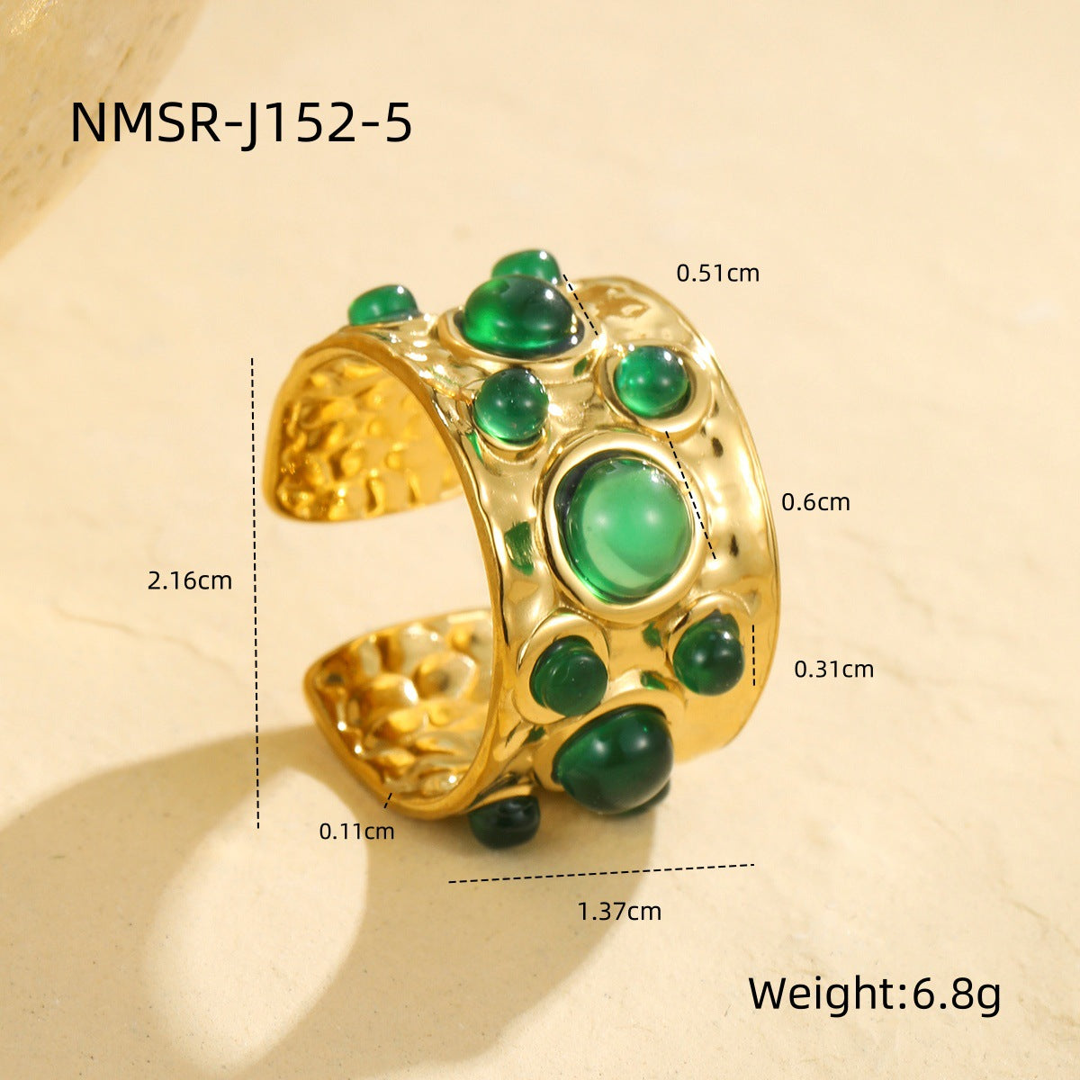 Anillo de acero inoxidable geométrico estilo palacio francés vintage con acabado chapado para mujer