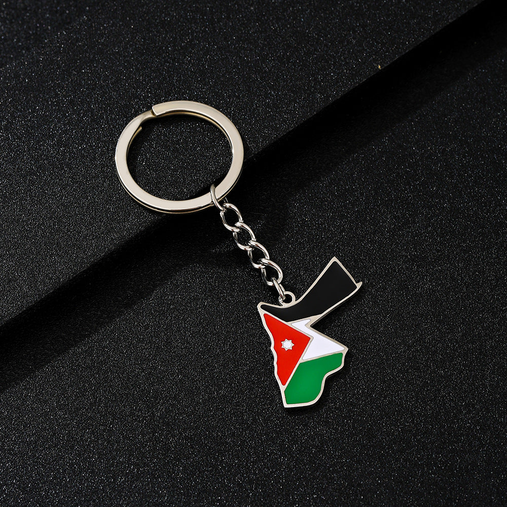 Portachiavi con ciondolo smaltato Jordan stile vintage per uomo e donna, accessorio in acciaio inossidabile di ispirazione etnica