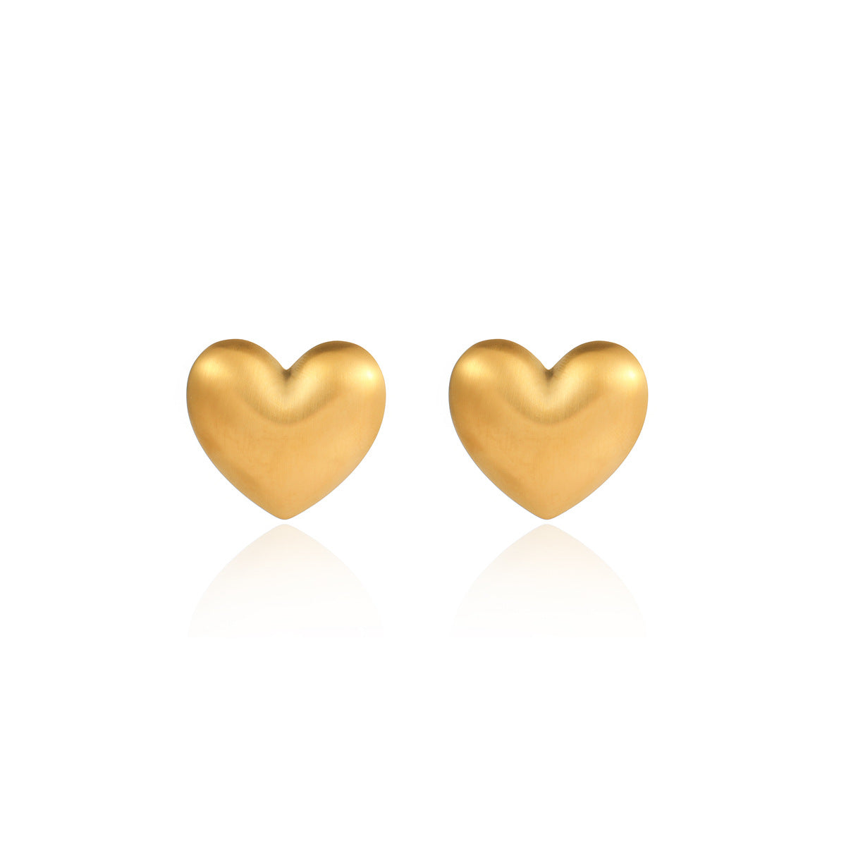 Orecchini minimalisti in acciaio inossidabile a forma di cuore placcati oro 18K da donna