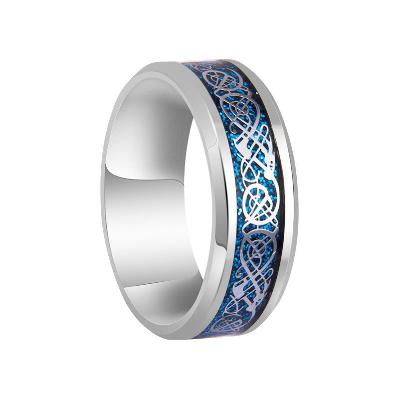 Vintage Geometric Titanium Steel Plated Ring Unisex Stainless Steel Jewelry