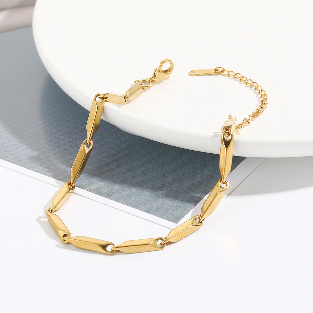 18K Gold Plated Geometric Stainless Steel Bracelet