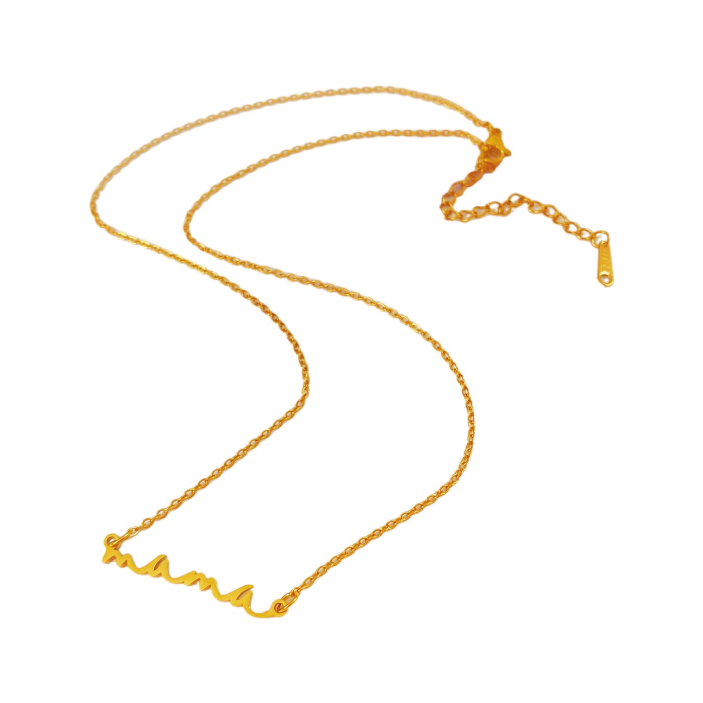 Minimalist Titanium Steel Letter Pendant Necklace Plated Cable Chain Unisex Jewelry