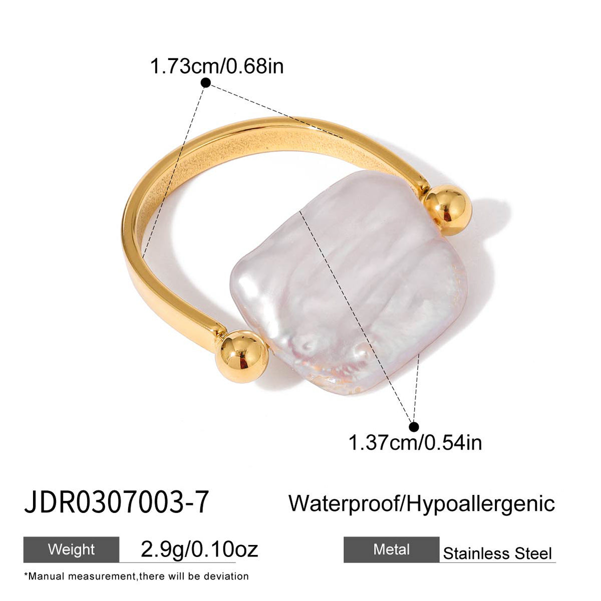 Fashion Geometric Round Tiger's Eye Stainless Steel Ring with 18K Gold PVD Finish for Women