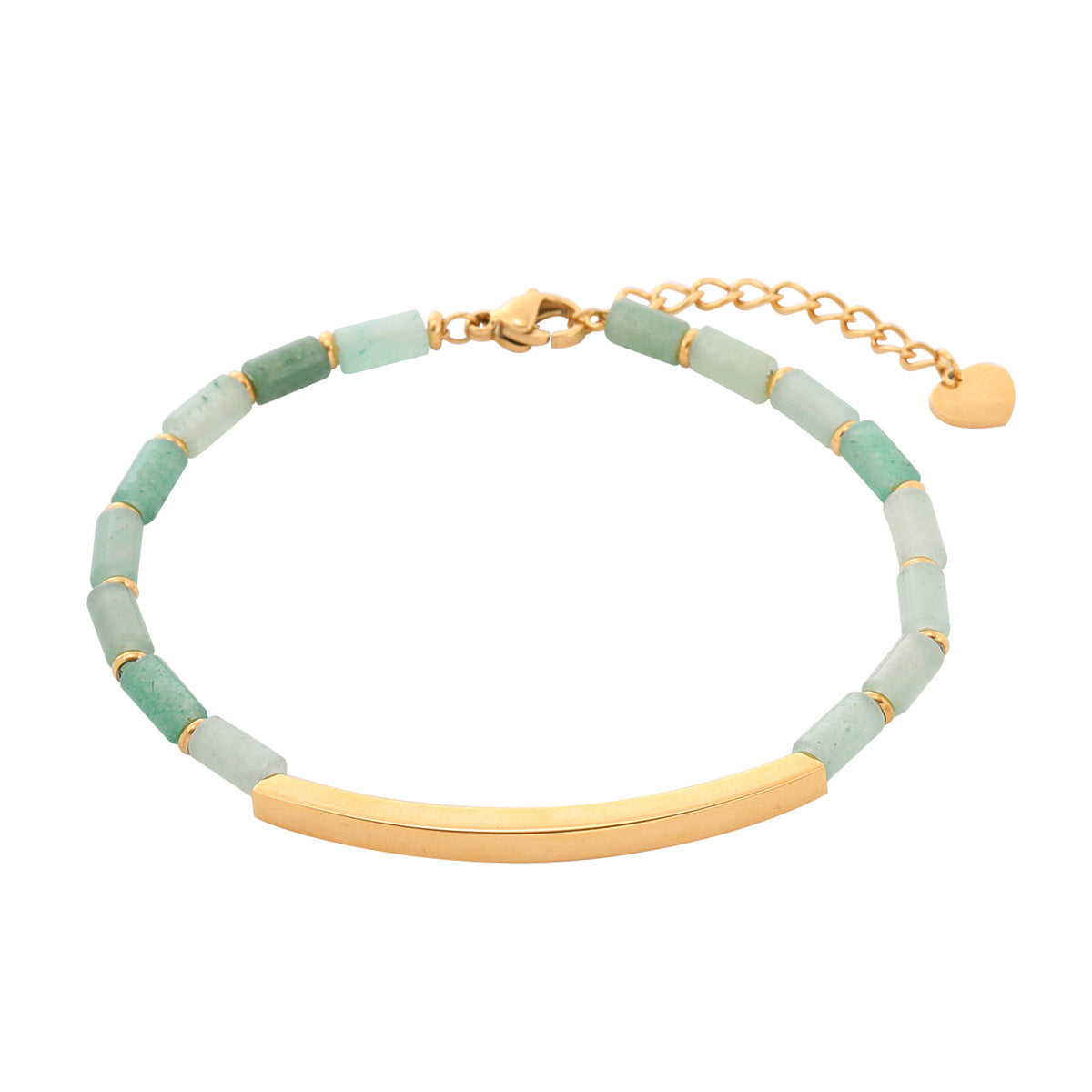 Bracciale da donna in acciaio inossidabile placcato oro 18K con motivo a nodi di bambù, design geometrico rettangolare, stile ufficio minimalista