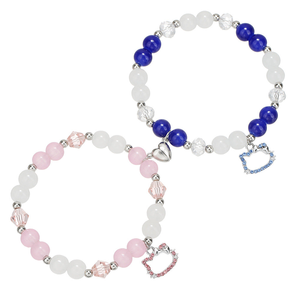 Handmade Geometric Round Stone Bracelet for Unisex