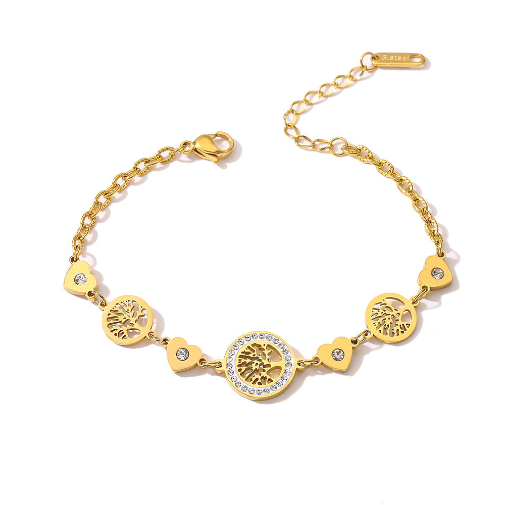 Bracciale Minimalista Geometrico a Cerchio in Acciaio al Titanio da Donna con Design Elegante di Lusso Leggero