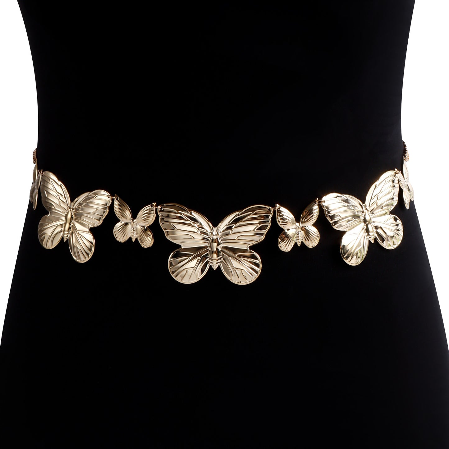 Casual Punk Striped Butterfly Metal Body Chain for Women