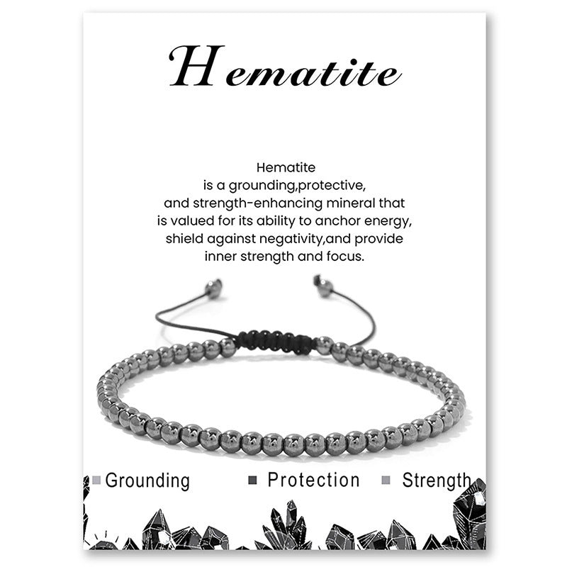 Fashionable Elegant Round Geometric Natural Amethyst Crystal Beaded Bracelet Unisex Handmade Jewelry