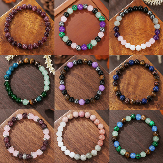 Geometric Round Crystal Gemstone Bracelet for Unisex