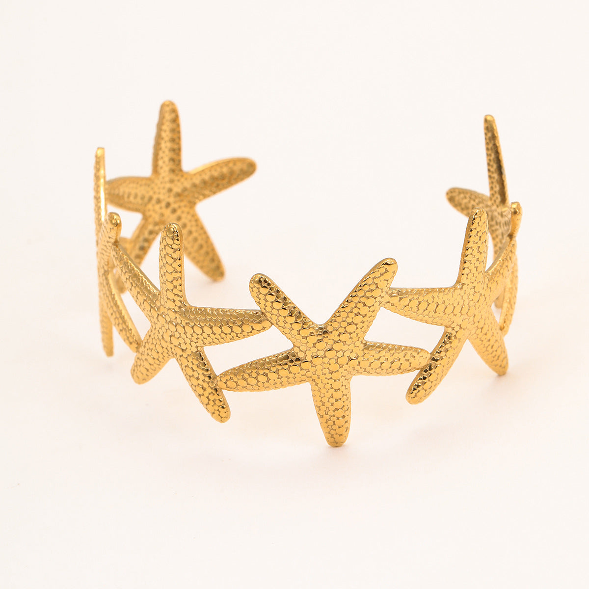 Elegante Bracciale da Donna a Stella Marina in Acciaio Inossidabile con Finitura Placcata, Design Geometrico, Accessorio alla Moda