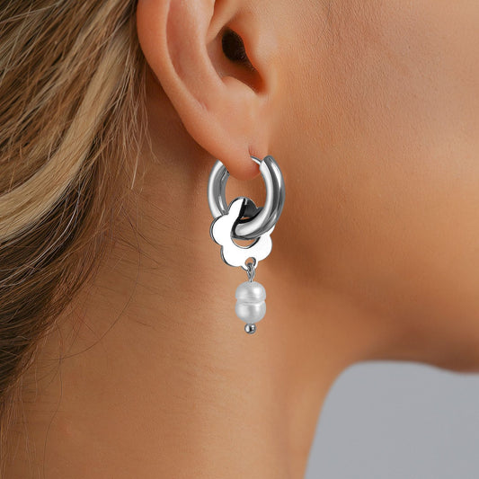 Pendientes de aleación de zinc galvanizados con forma de corazón y oso geométricos de estilo vintage para mujer