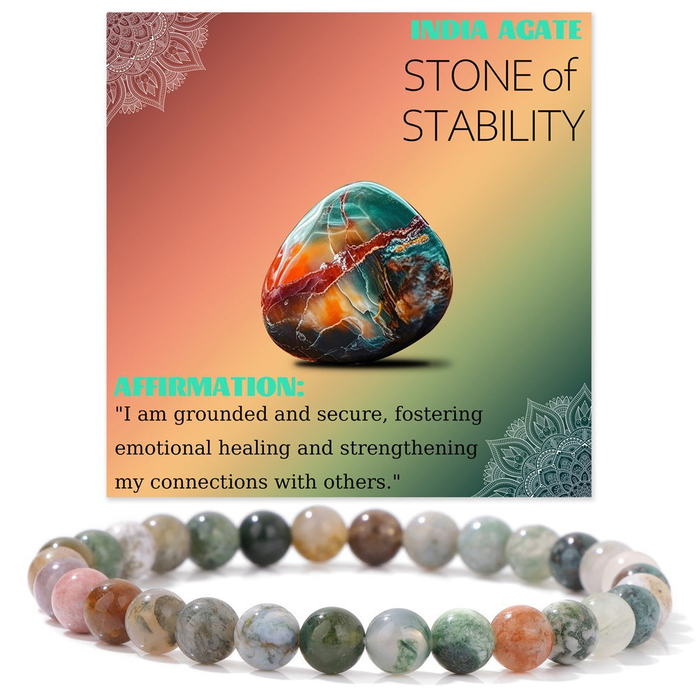 Vintage Geometric Stone Beaded Stretch Bracelet DIY Charm Bar Unisex