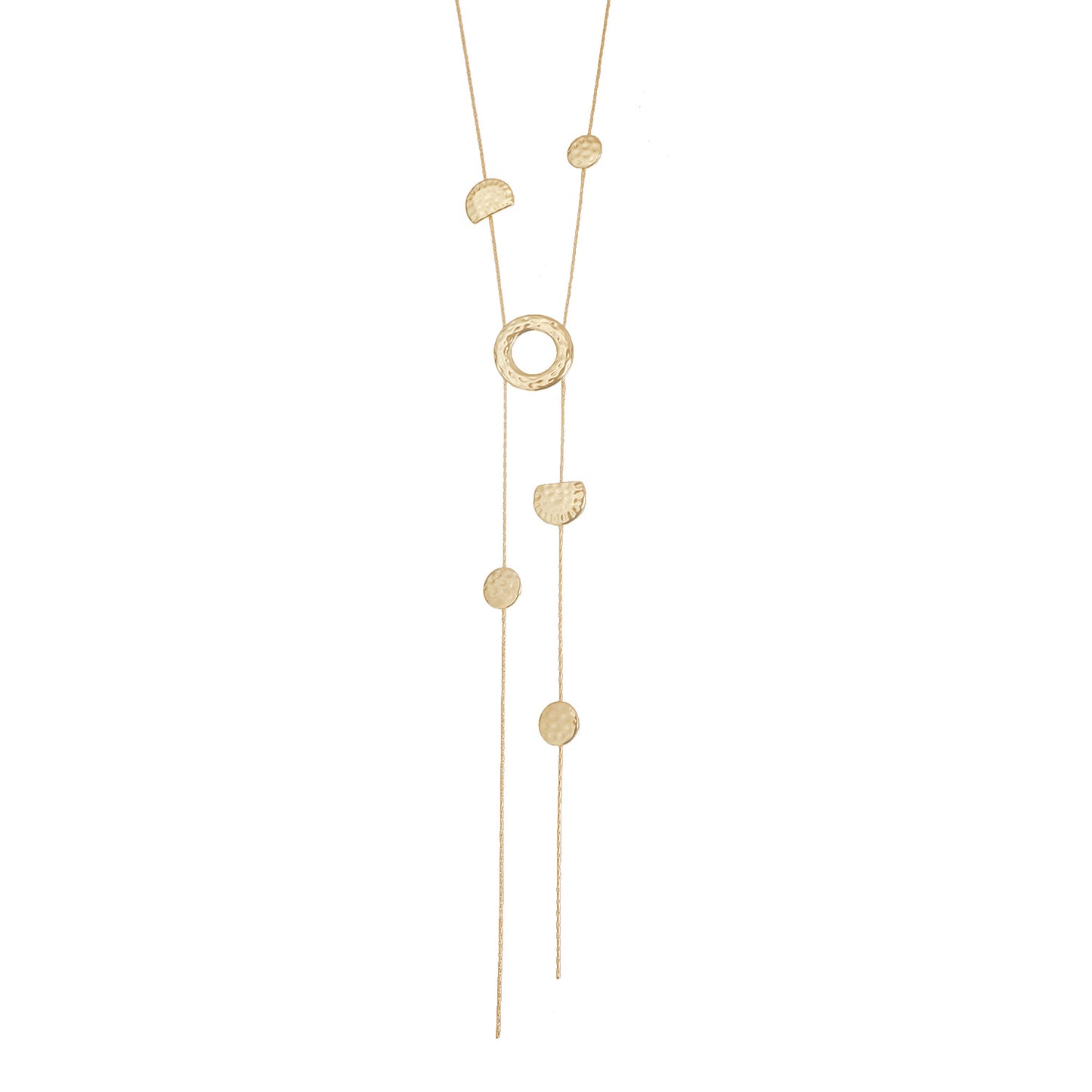 Vintage Geometric Round Plated Alloy Long Pendant Necklace for Women