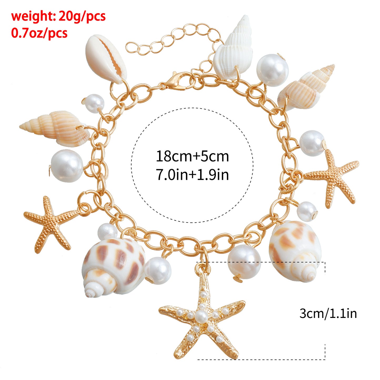Elegante Pulsera Geométra con Temática Oceánica, Colgante con Motivos de Concha y Estrella de Metal Plateado para un Estilo de Vacaciones en la Playa