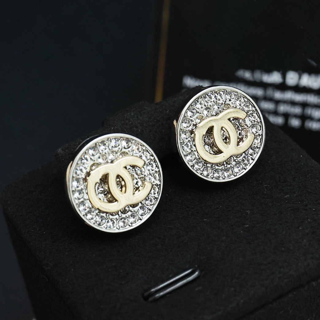 Pendientes de Latón Chapados en Oro con Letras Redondas de Lujo Dulce, Circonita Cúbica y Postes de Plata Esterlina 925 para Mujer