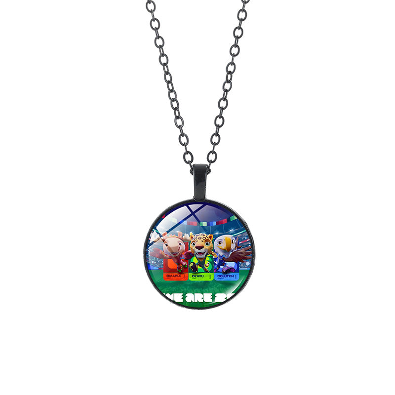 Sporty Geometric Crystal Pendant Alloy Plated Necklace Unisex Casual Chain
