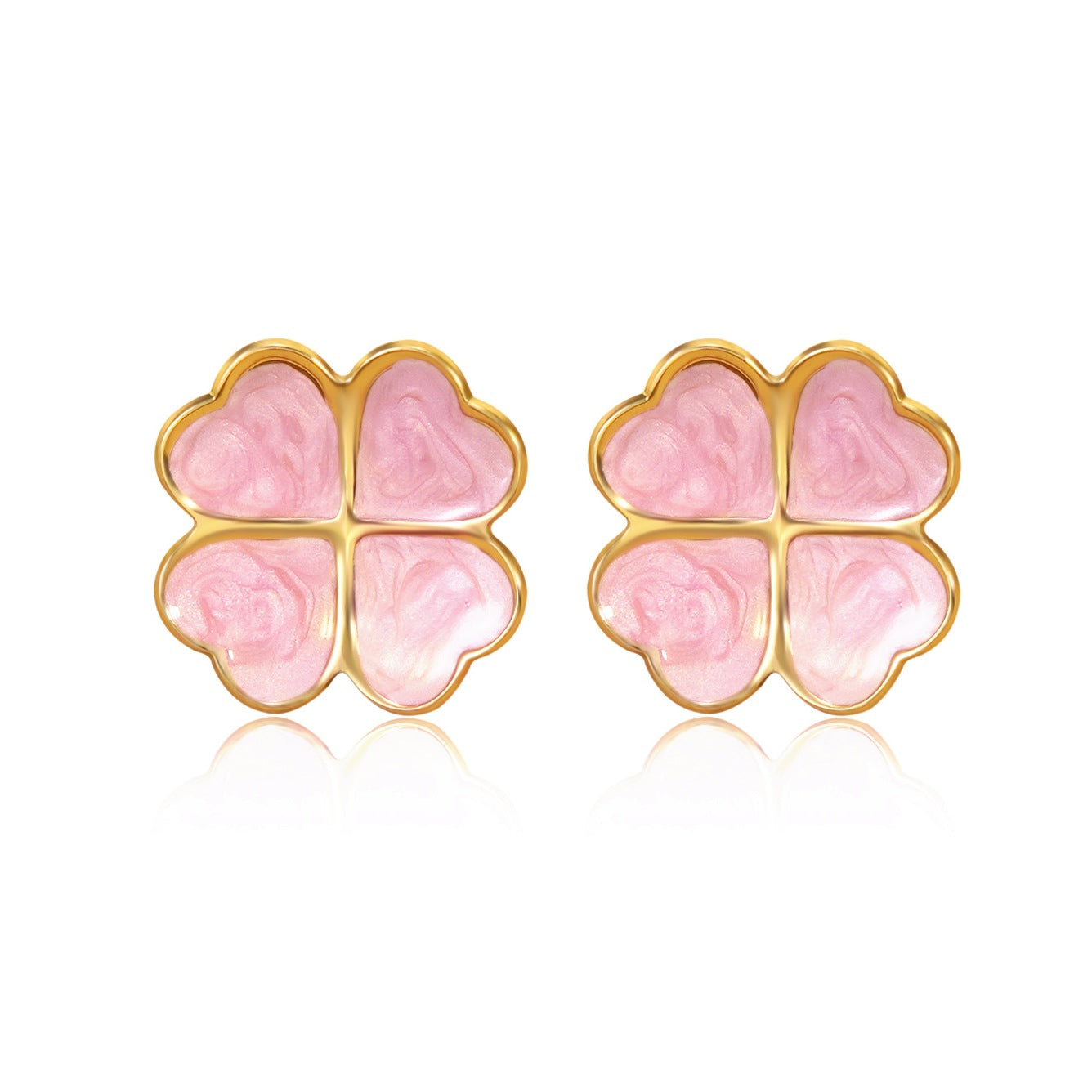 Elegant Drip Oil Floral Plant Stainless Steel Earrings for Women
