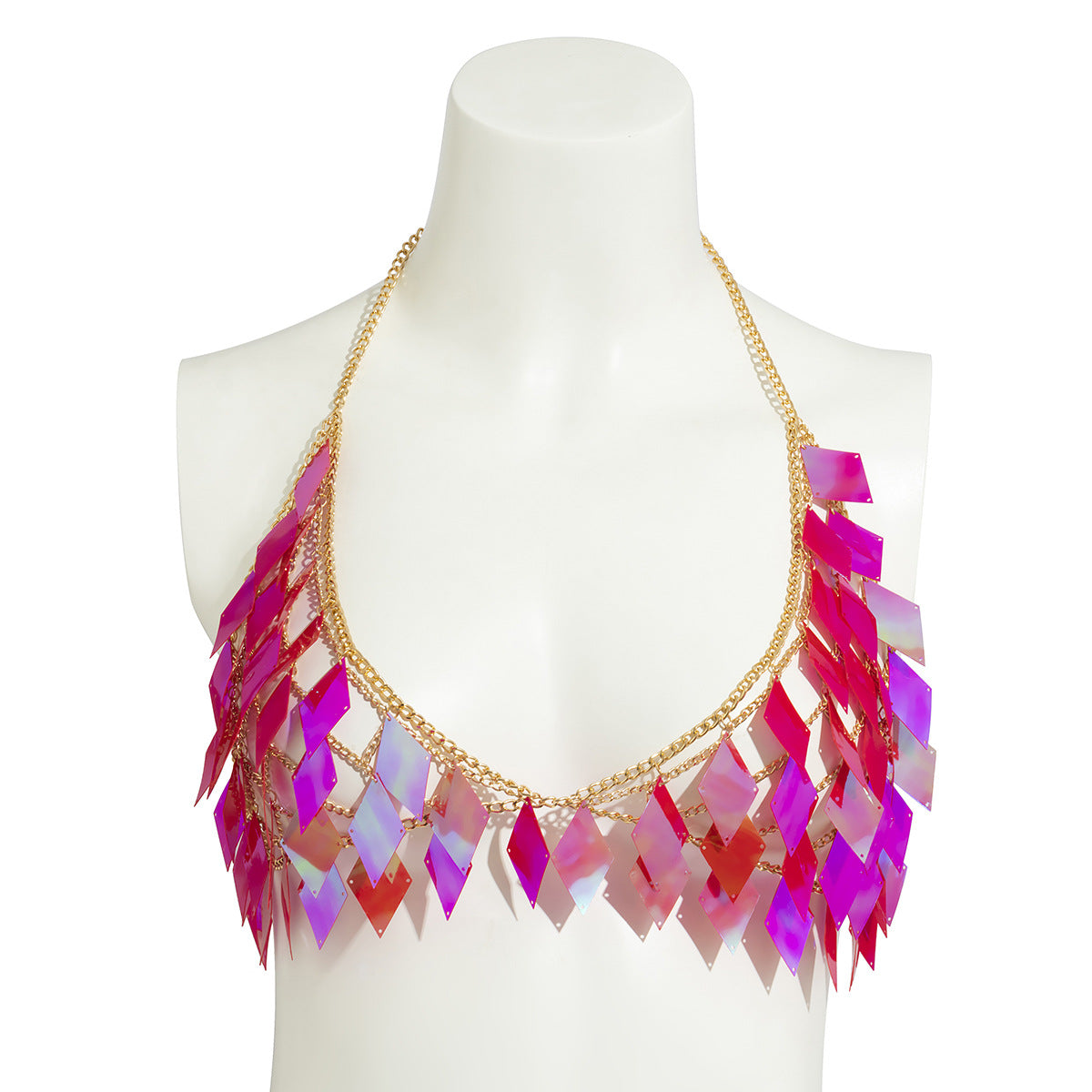 Sexy Geometric Checkered Acrylic Body Chain Bikini Waist Chain for Women Party Fashion