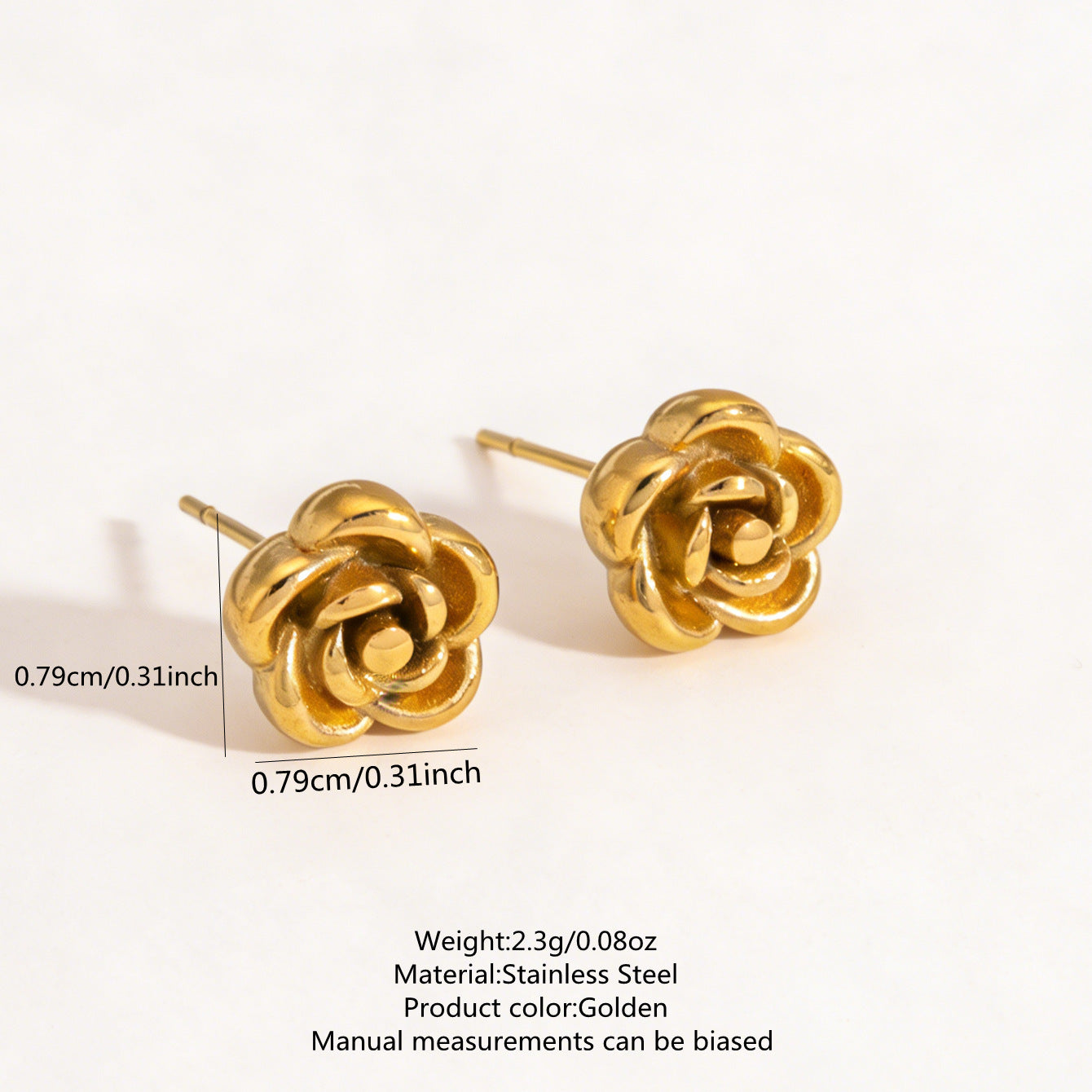 Vintage Elegant Gold Plated Stainless Steel Floral Necklace and Earring Set for Women