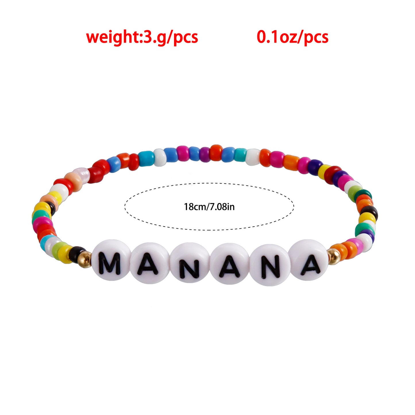 Geometric Minimalist Plated Beaded Bracelet for Women with Round Beads Music Festival Fan Gift