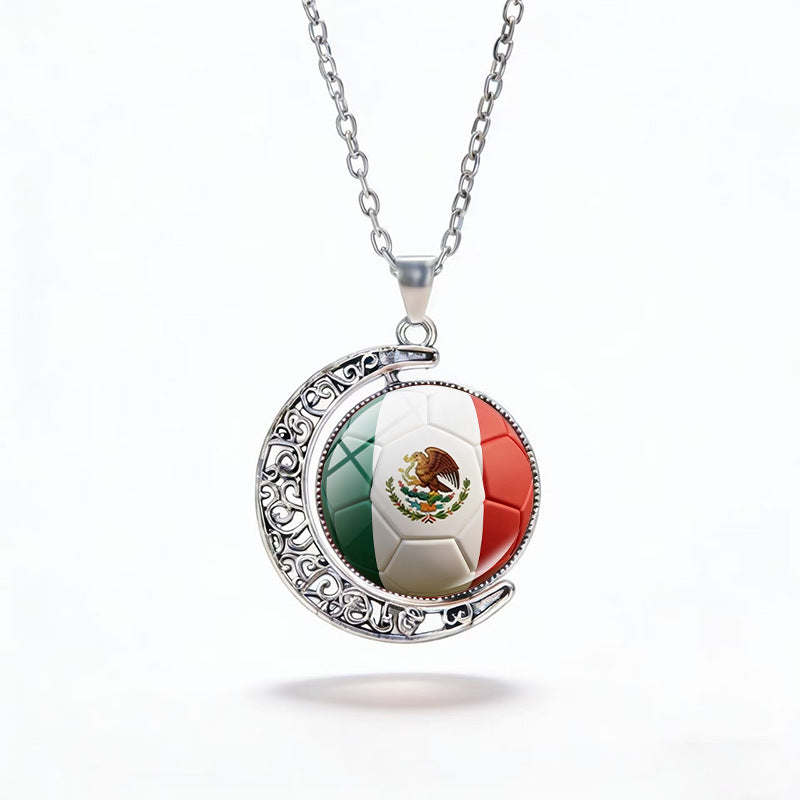 Casual Unisex Alloy Plated Moon Geometric Pendant Crystal Necklace