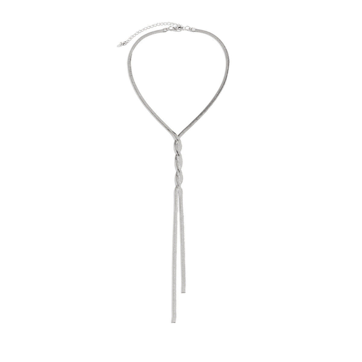 Collana Pendente Geometrica Minimalista da Donna con Catena a Serpente Placcata e Dettaglio Nappa