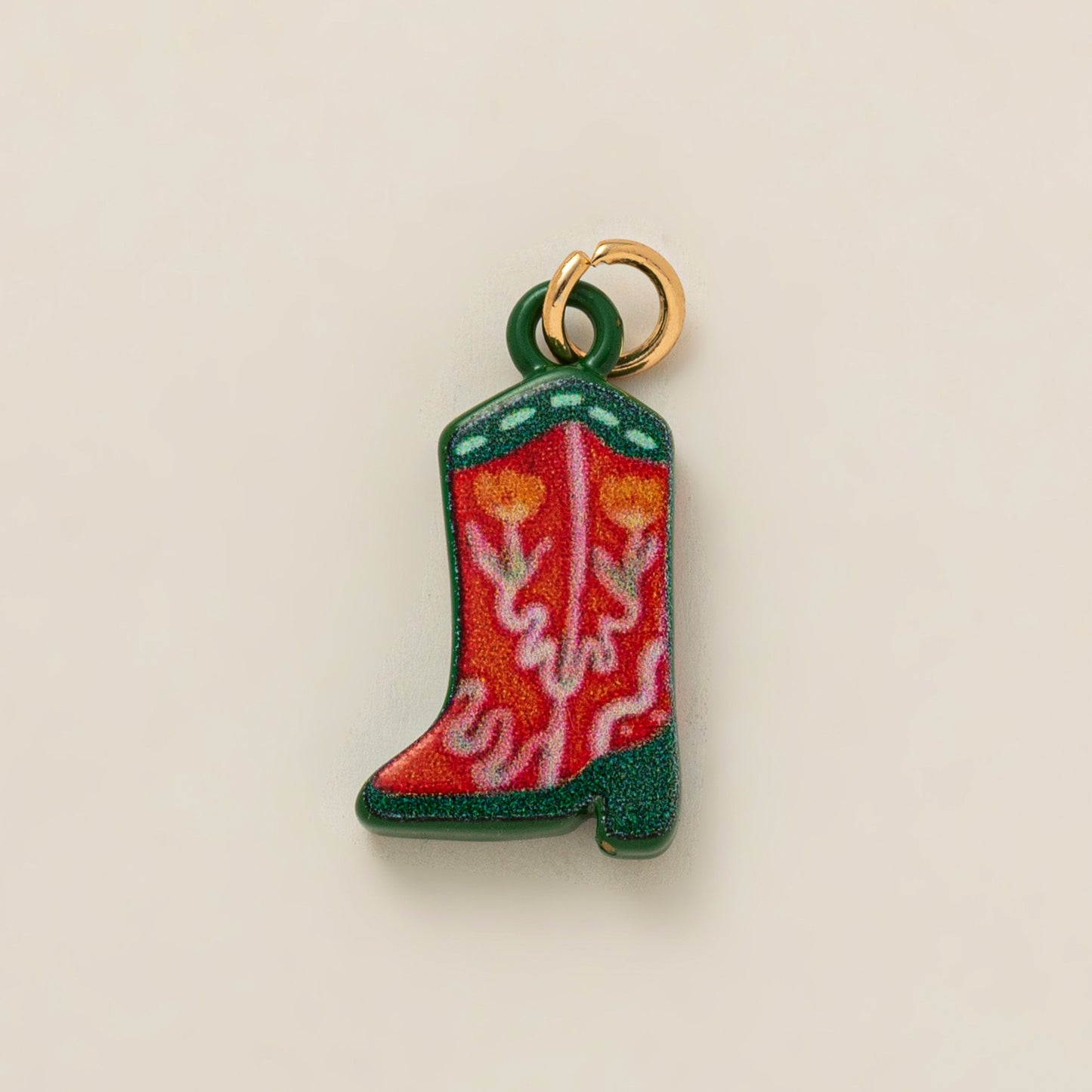 Sweet Floral Plated Brass DIY Charm Bar Shoe Buckle Pendant