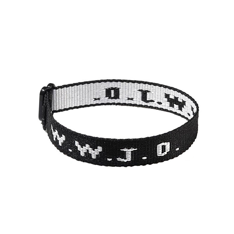 Casual Sporty Unisex Nylon Letter Wristband Bracelet Adjustable